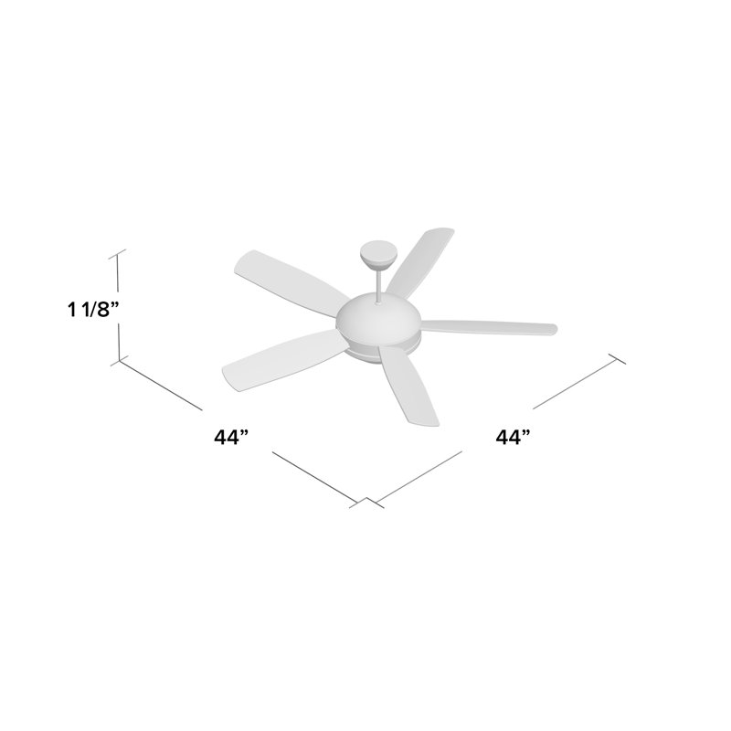 Stoller 44'' Ceiling Fan with LED Lights, Polished Nickel with Silver/Walnut Blades, LED