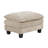 Duby Ottoman, 34 Inch Seat, Black Faux Wood Legs, Taupe Gray Chenille-120291337