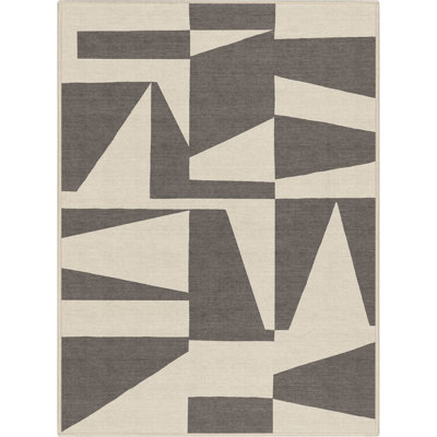 Kehr Canyon Geometric Brown Flatwoven Rug – Easy Clean & Durable
