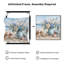 Très grand art mural imprimé sur tissu - Vase floral côtier bleu décor de chambre de ferme - "Assemblage requis (cadre non fini)"-130842498
