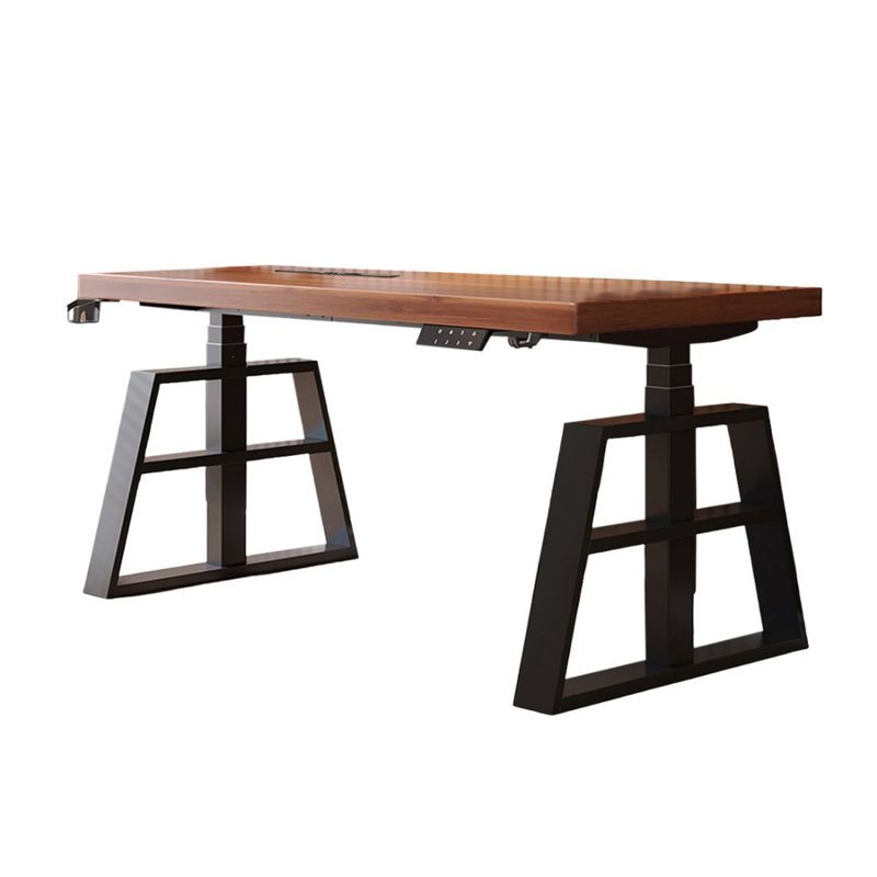 Bureau debout rectangulaire en bois massif noyer, H 50 po x l 78,74 po x P 27,56 po