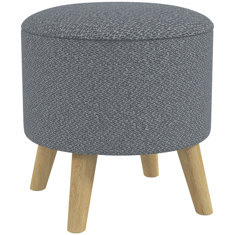 Tabouret rond avec repose-pieds HOMcom, Gris