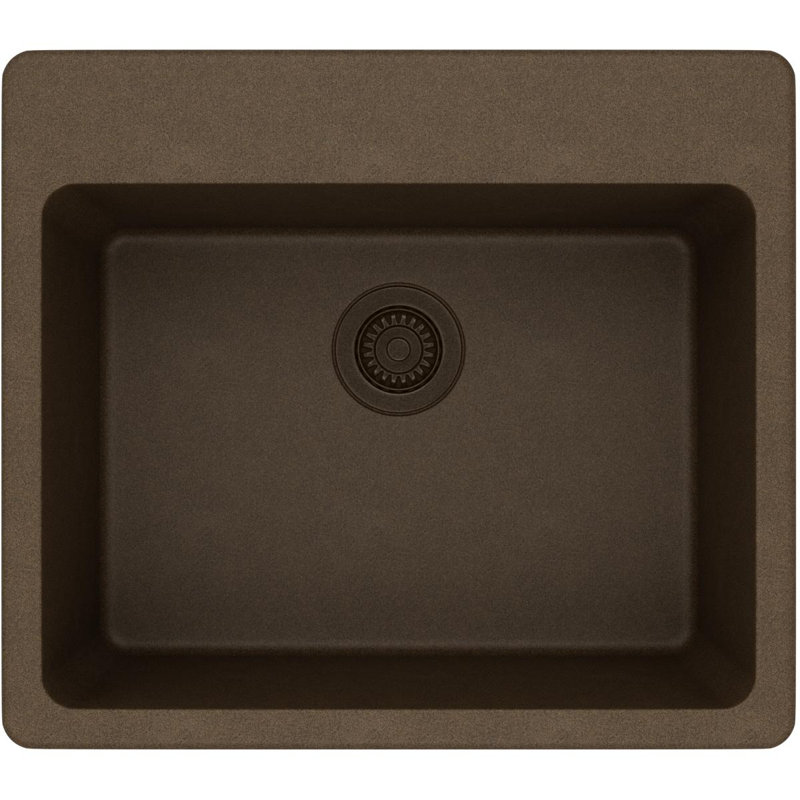 Quartz Classic 25" x 22" x 9-1/2" Drop-In Kitchen Sink, Mocha