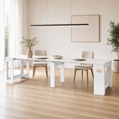 24.9"-120" L X 35.4" W X 30" H Extendable Solid Wood Dining Table