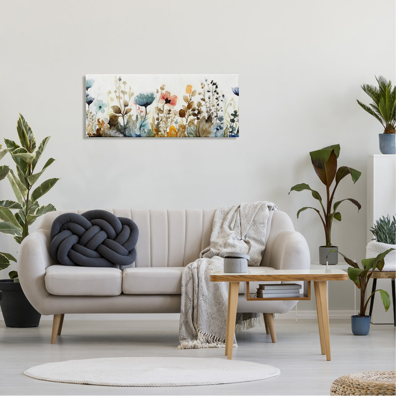 Earth Tones Garden Blooms par Ziwei Li, H 17 po x l 40 po x P 1,5 po