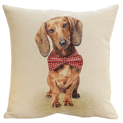 Bow Dog Cushion Cover