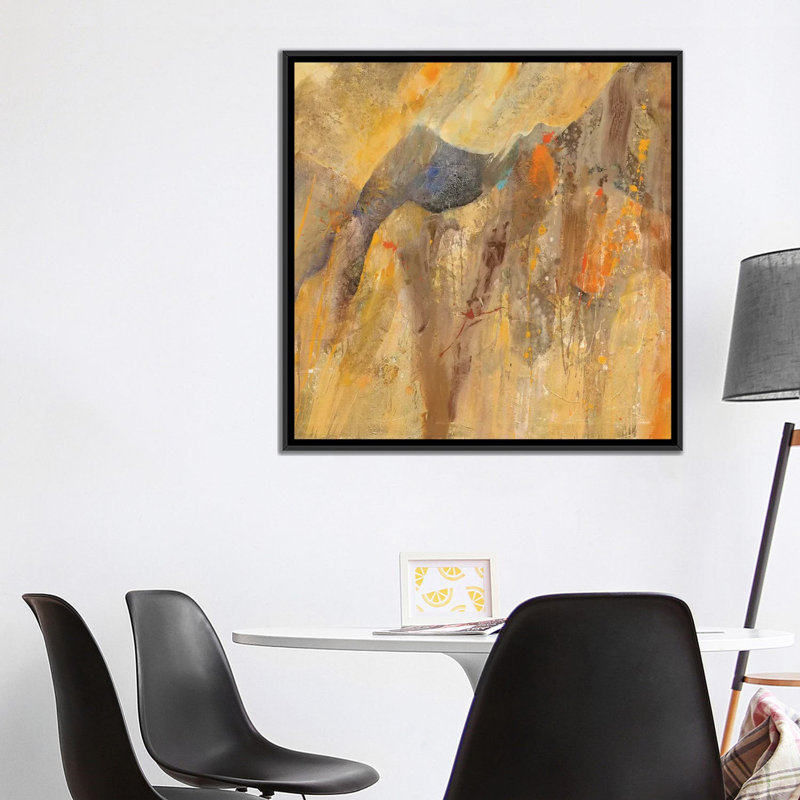 «canyon iii. b’impression sur toile tendue, H 18 po x l 18 po x P 1,5 po, Toile avec cadre noir, Pas de tapis