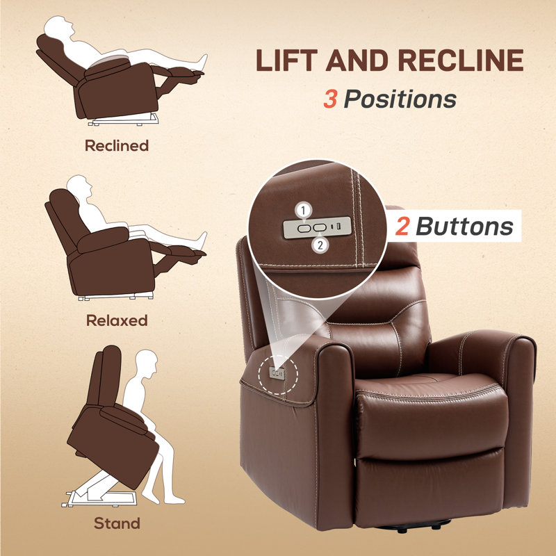 80cm Wide, Brown Faux Leather