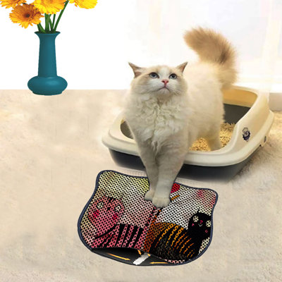 Durable Cat Litter Mat, 15.7 x 19.7 inches | 50% PVC / 50% Polyester, Machine Washable & Vacuum Friendly | Perfect for Easy Cleanup, Non-Slip Design to Keep Your Home Clean & Fresh, Ideal for Pet Owners