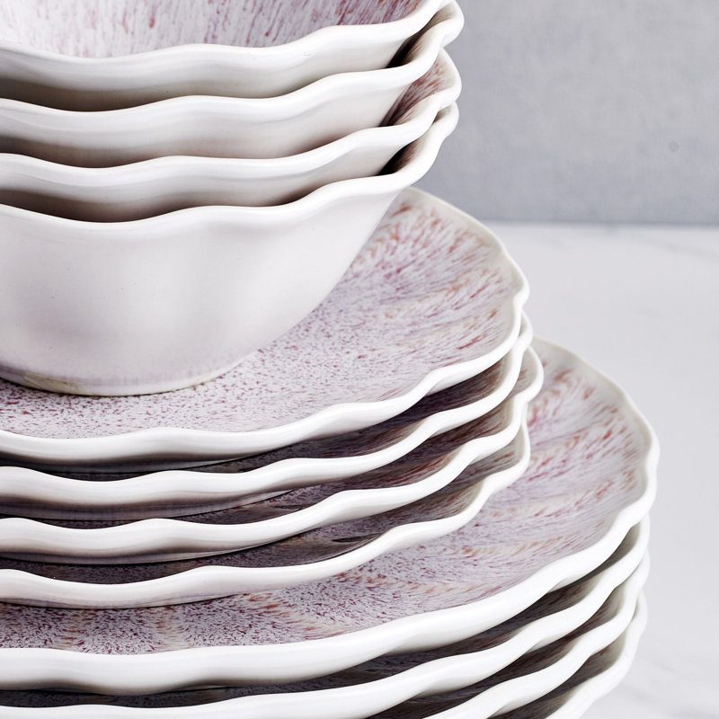 Mikasa Isla Pink 12-Piece Stoneware Dinnerware Set