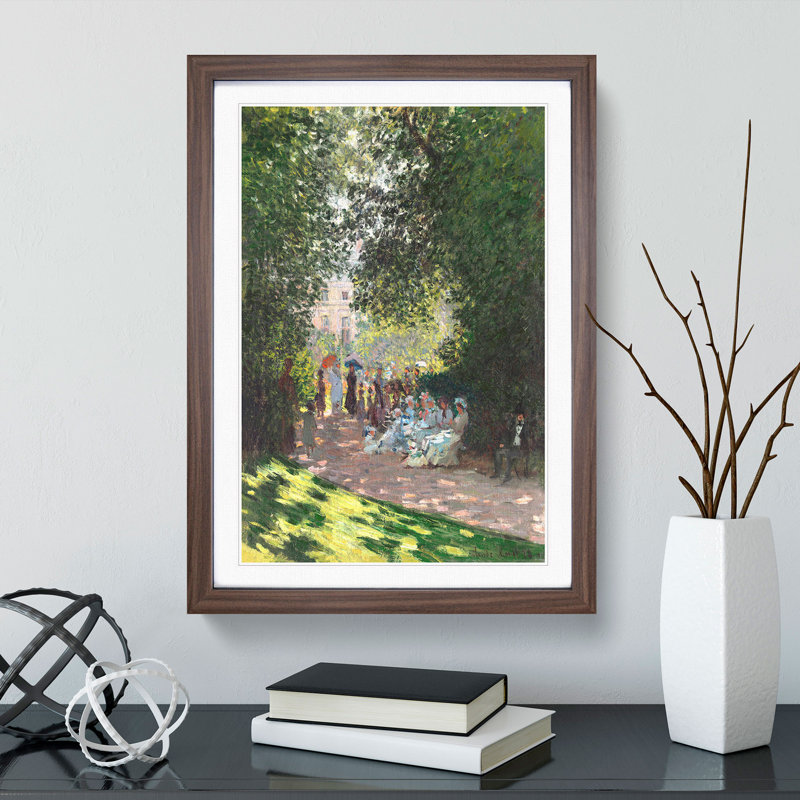 The Parc Monceau Vol.1 by Claude Monet - Picture Frame Painting, 48cm H x 36cm W x 2cm D, Walnut Framed