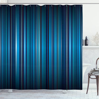Harbour Striped Shower Curtain with Hooks Included