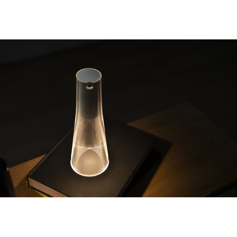 Candél Portable Table Lamp, White/Clear