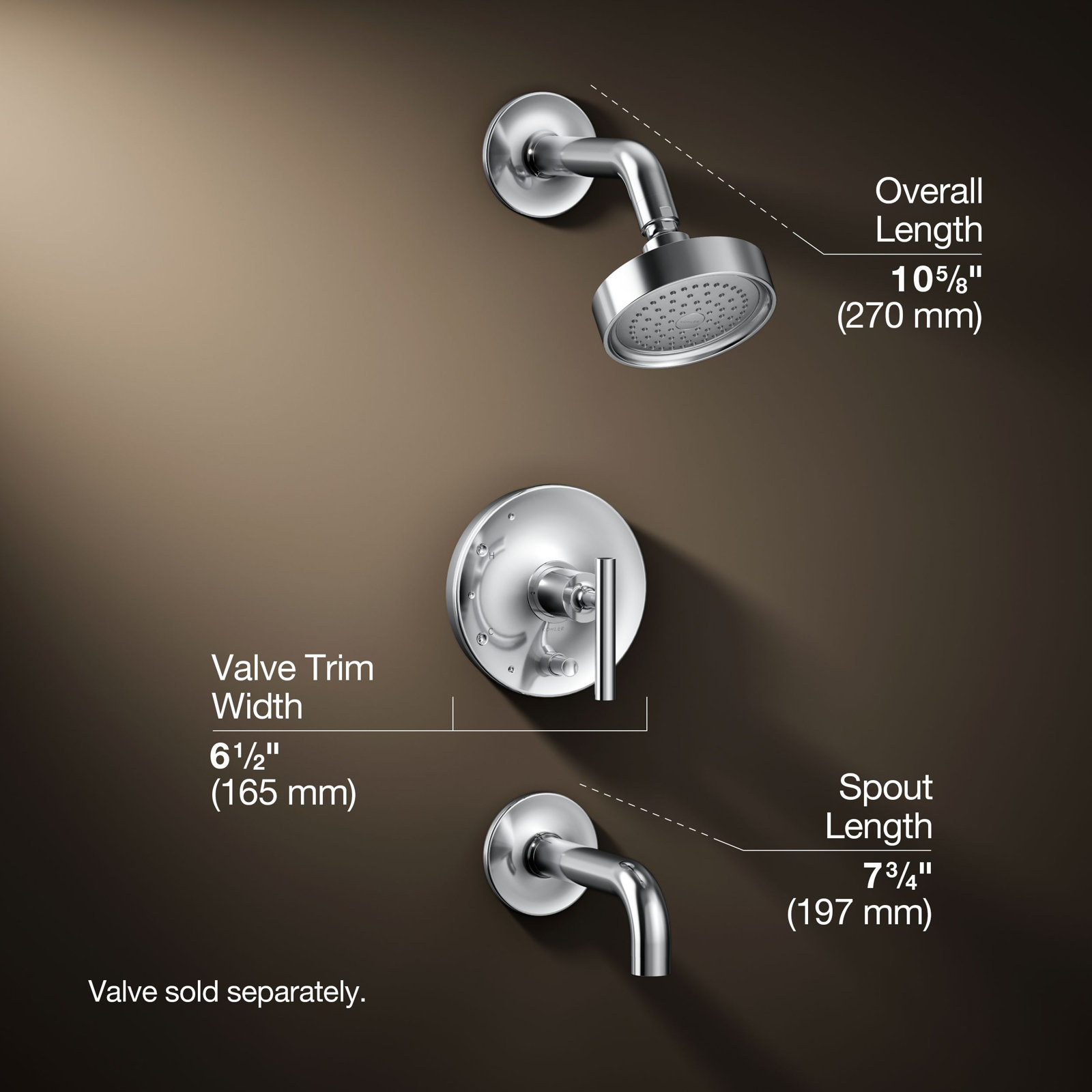 Purist Rite-Temp Bath and Shower Faucet Trim, Polished Chrome, 2.5