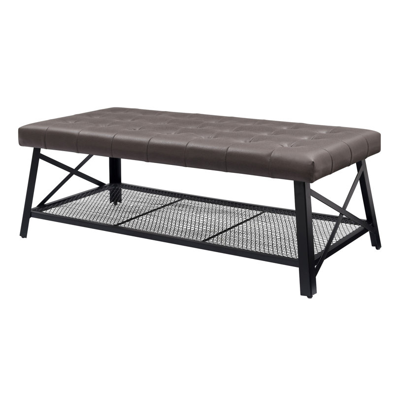 Table basse capitonnée en similicuir