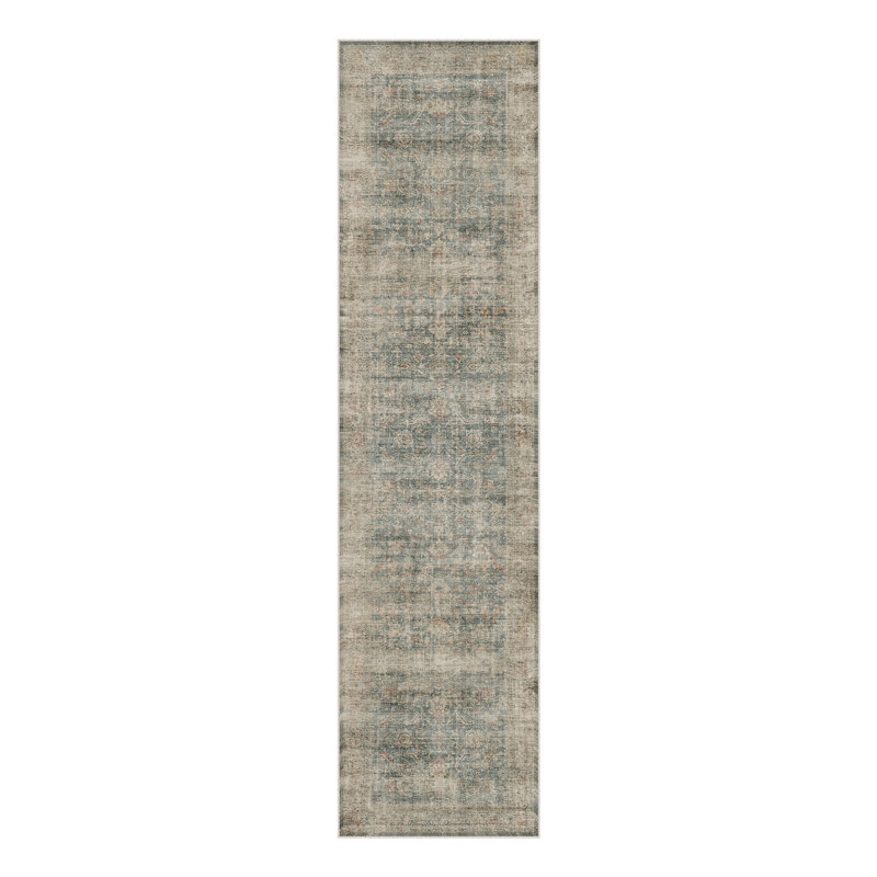 Tapis lavable rétro avec envers antidérapant Elias, Tapis de couloir 2 pi x 8 pi