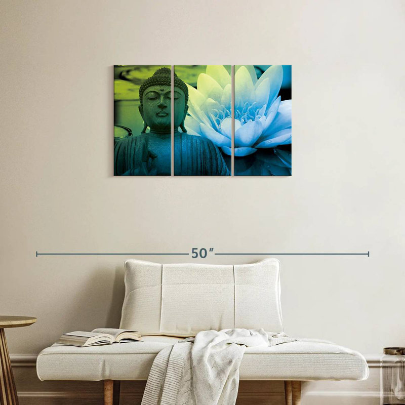 Adella Buddha Meditation Lotus, 20" H x 33" W