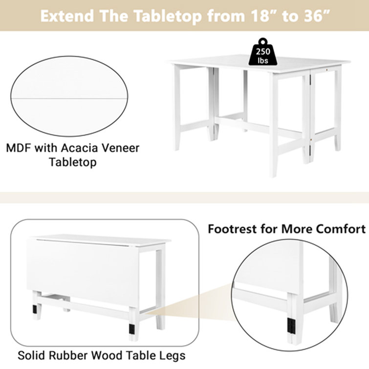 Table De Salle À Manger Pliable, extensible, avec Abattants