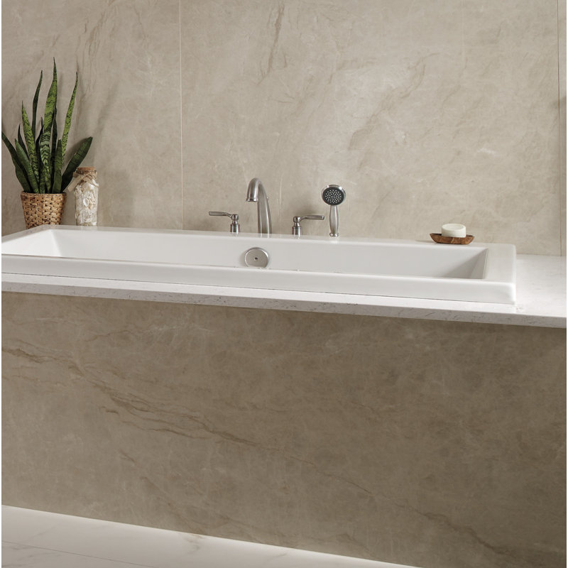 Double Handle Deck Mounted Roman Tub Faucet, Stainless Steel