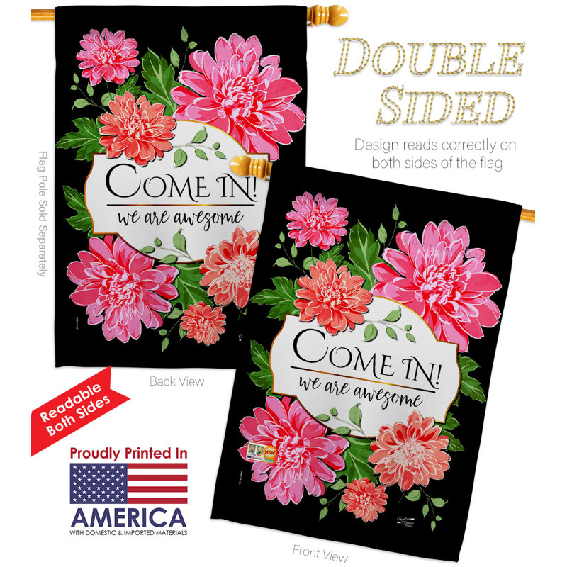 Double Sided 40'' H x 28'' W Polyester House Flag