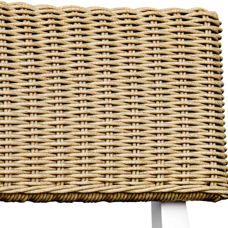 Coleston Outdoor Dining Chair, Brown Wood/White