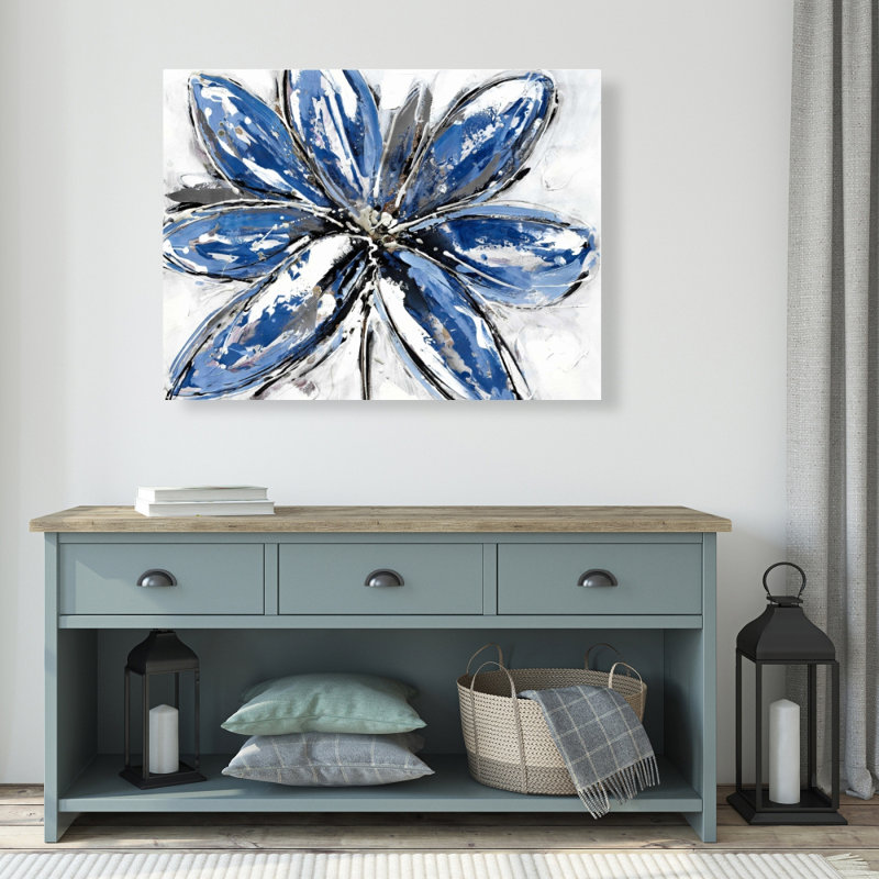 Pétale bleue - Toile bleue classique florale pour la décoration intérieure
