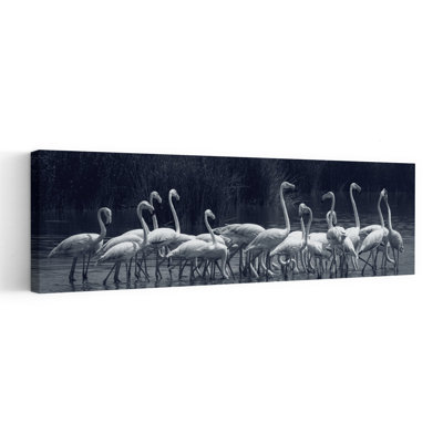 Elegant Flamingo Flock Elegant Peaceful Serene Bird Flamingo Nature Wildlife Wall Art