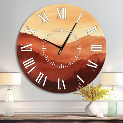 Boho Landscape I - Abstract Metal Wall Clock
