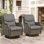 Chaise berçante rotative en osier d'extérieur Koba (ensemble de 2)