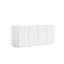 Rangement moderne à 4 portes en bois de pin blanc, largeur 59 po, conception sculpturale 3D, pour buffet de salle à manger, porte, bois, eau, autoportant