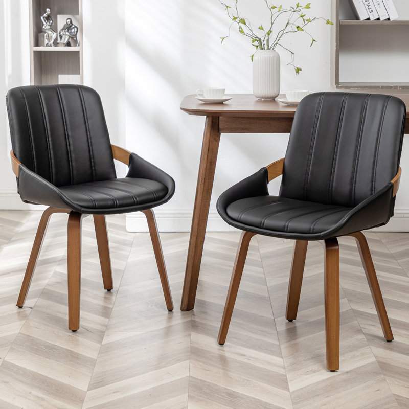 Modern Upholstered Dining Chair, Black