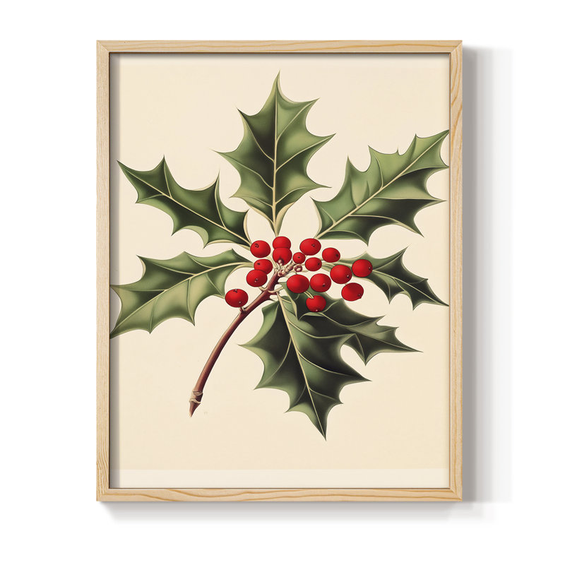 Art des Fêtes de Noël - série 2 - CCXLV, reproduction encadrée - bois massif, Naturel, H 15 po x l 12 po