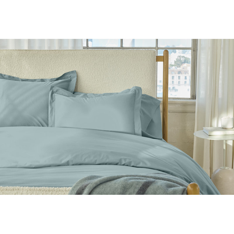 Taie d'oreiller raffinée en percale biologique, Bleu pacifique, Taie d’oreiller standard