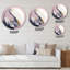 Art mural rond en marbre rose et blanc II-88628501