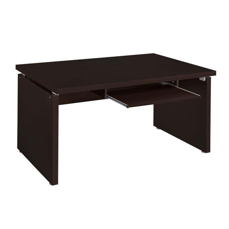 Bureau d'ordinateur avec tiroir à clavier au fini cappuccino