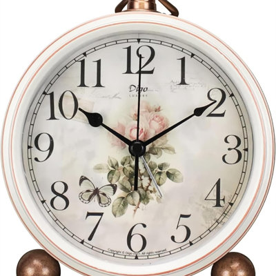 Classic Vintage Clock - Elegant and Decorative Analog Clocks,Silent Non-Ticking Clock with Distressed Metal Frame for Office, Living Room or Bedroom