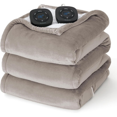 Electric Blanket - Dual Control Heated Blanket, Fast Heating with 10 Time Settings & 10 Heat Settings 
