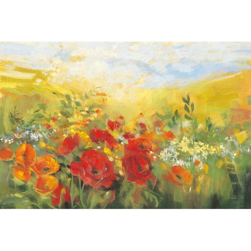 " Oriental Poppy Field Crop ", 20" H x 30" W