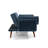Upholstered Navy Corduroy Flared Arm Convertible Sofa Bed, Folding Futon Sleeper with Adjustable Backrest（Set of 2）-112015460