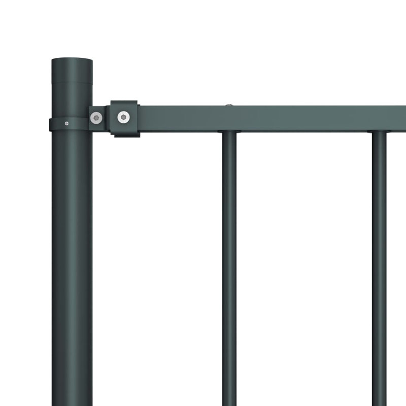 Khine Metal Fence Panels Included, Anthracite, 1.7m W x 1.25m H