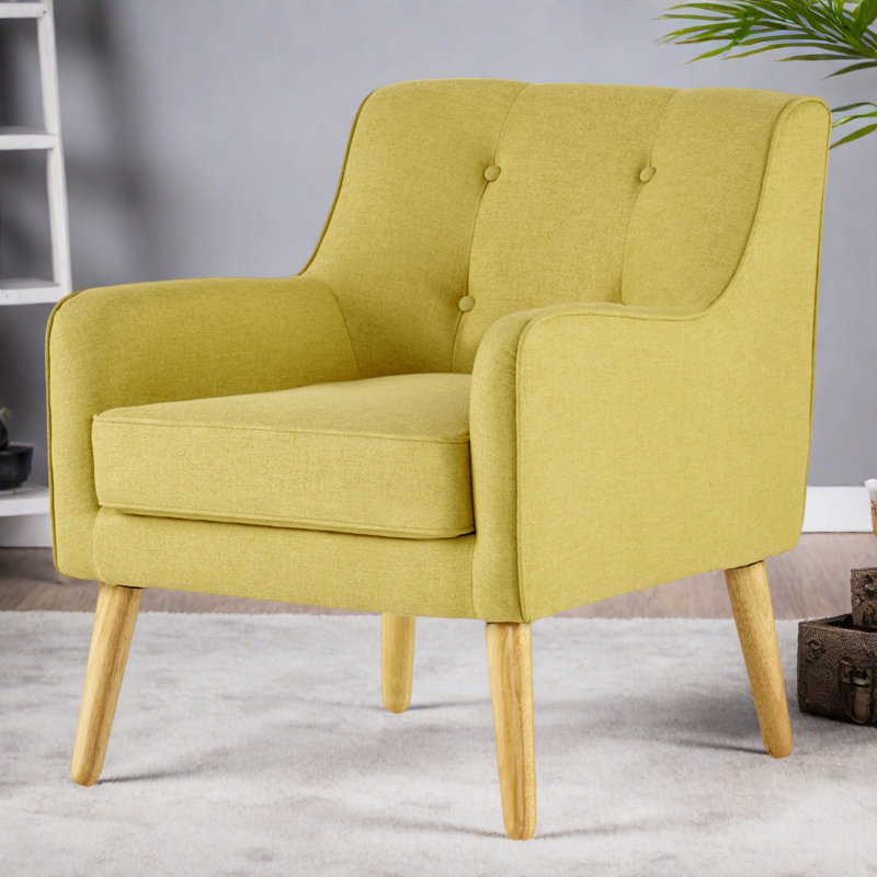 Fauteuil Mid-Century, Jaune