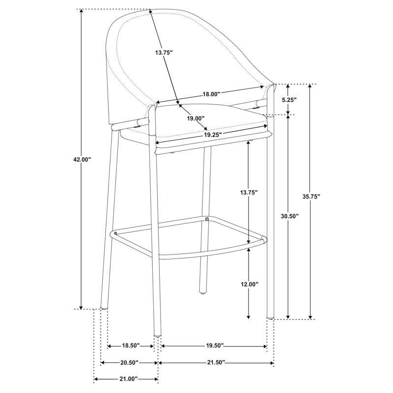 Chaise de bar rembourrée en tissu Farlow beige (ensemble de 2), Tabouret de bar (siège d'une hauteur de 30 po)