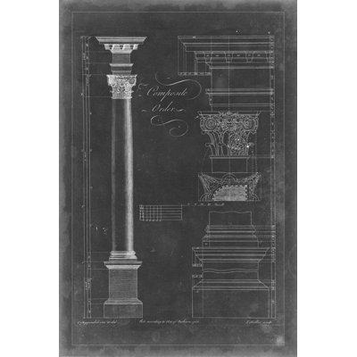 Composite Order Blueprint by Thomas Chippendale - Wrapped Canvas Print