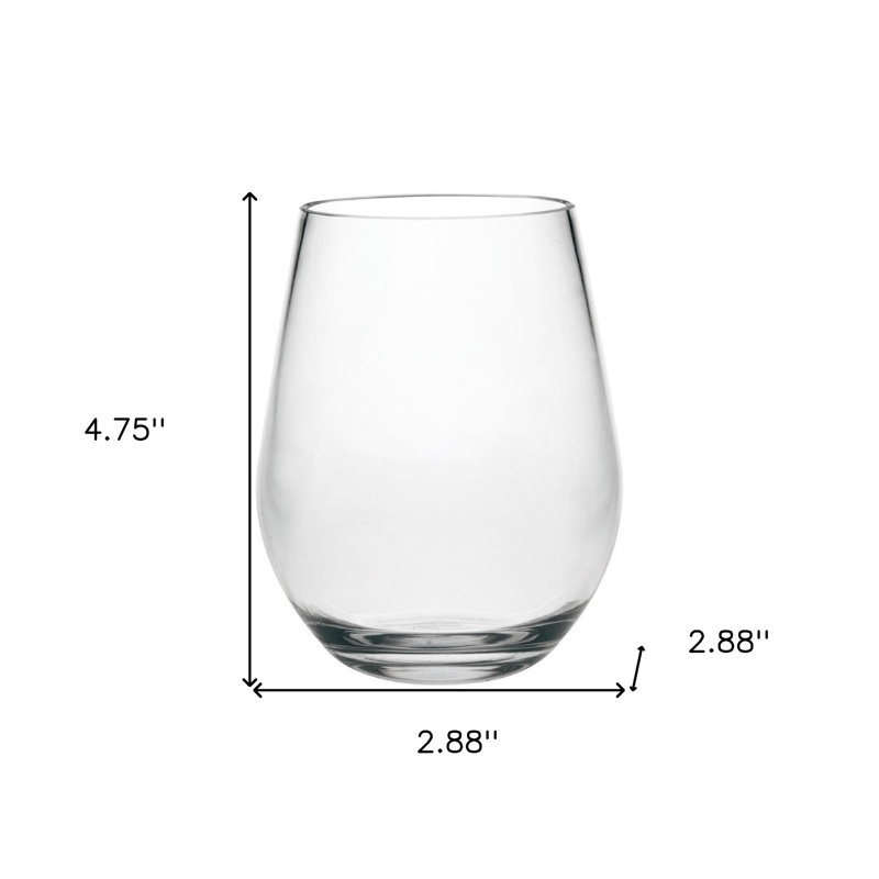 Ensemble de quatre verres à vin sans pied en plastique Tritan