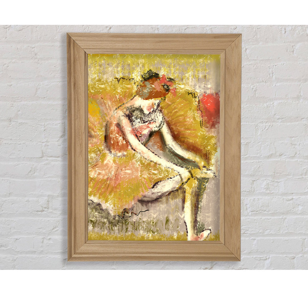 Goldene Ballerina 1 Gerahmter Druck