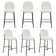Modern Counter Height Bar Stools Set of 2, 28 Inch Sherpa Boucle Upholstered Bar Stools with Back, 18" Seat Wide Island Stools with Black Metal Frame for Kitchen Counter/Breakfast Bar