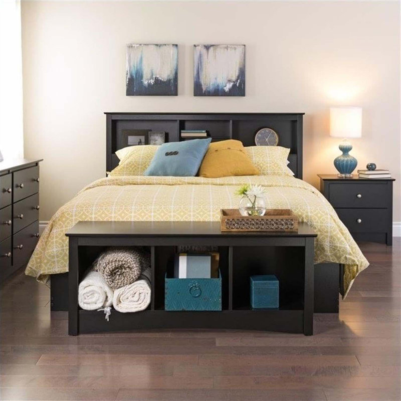 Sonoma Traditional Nightstand Side Table With 2 Drawers, Functional 2-Drawer Bedside Table 16" D X 23.25" W X 21.75" H, Black