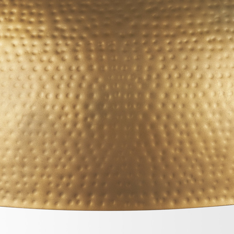 Cartie Hammered Metal Dome Pendant Light, Gold, Antiqued Gold, 23" H x 36" W x 36" D