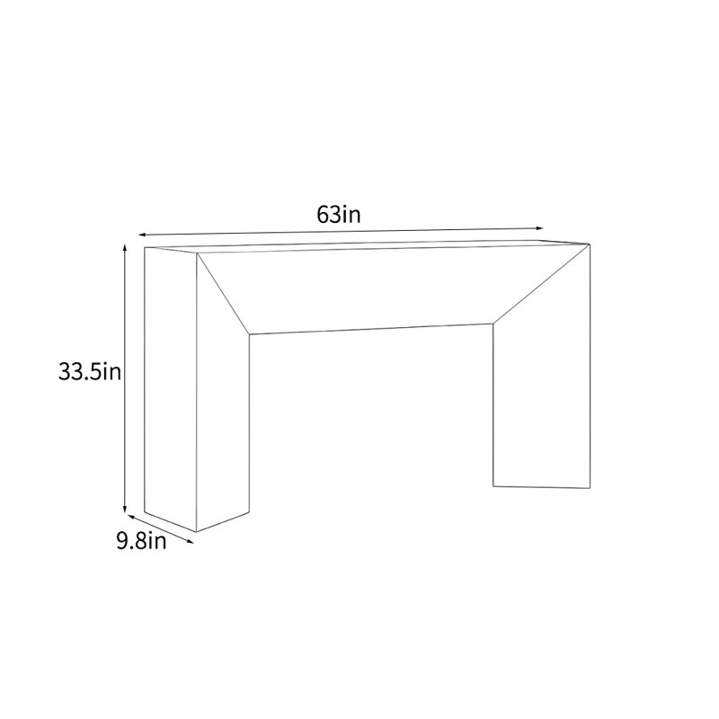 Console de style italien simple et luxueuse, H 33,5 po x l 63 po x P 9,8 po