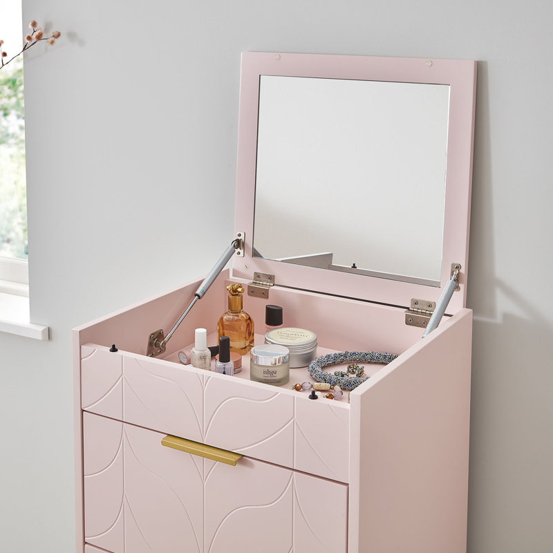 Adams 46 cm W Chest of 4 Drawers, Pink